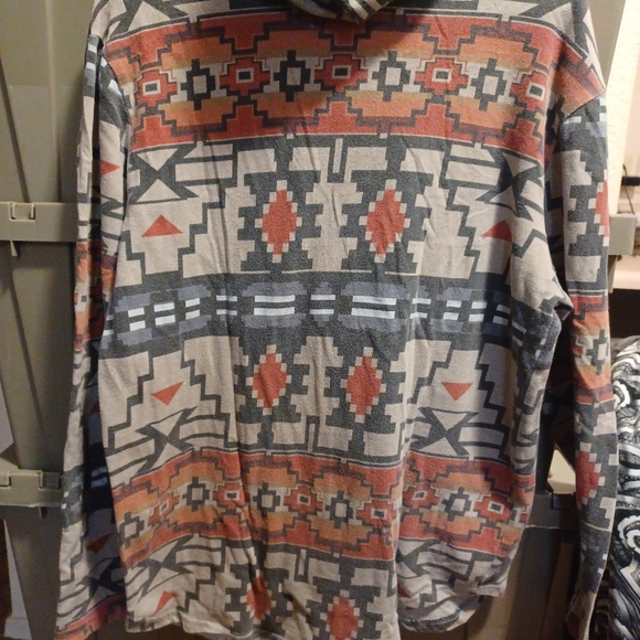 Quicksilver Native Pattern Lightweight Hoodie Long Sleeve Large - Picture 4 of 5